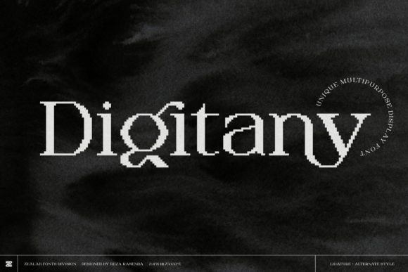 Digitany: A Retro Pixel Serif Display Font for Crafters